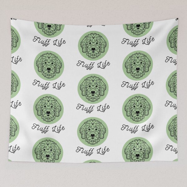Item preview, Goldendoodle Cute Vector Line Art Fluff Life Sage Green designed and sold by PeriwinkleStone.