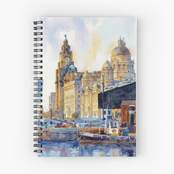 Item preview, Liverpool Harbor and Royal Liver Building Watercolor designed and sold by caracatita75.