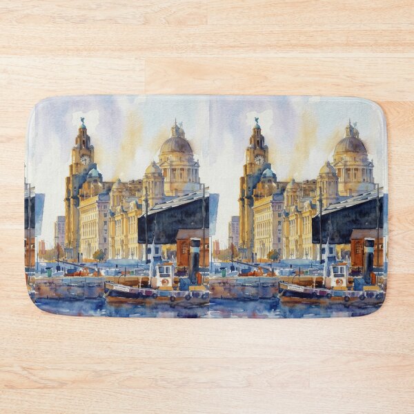 Item preview, Liverpool Harbor and Royal Liver Building Watercolor designed and sold by caracatita75.