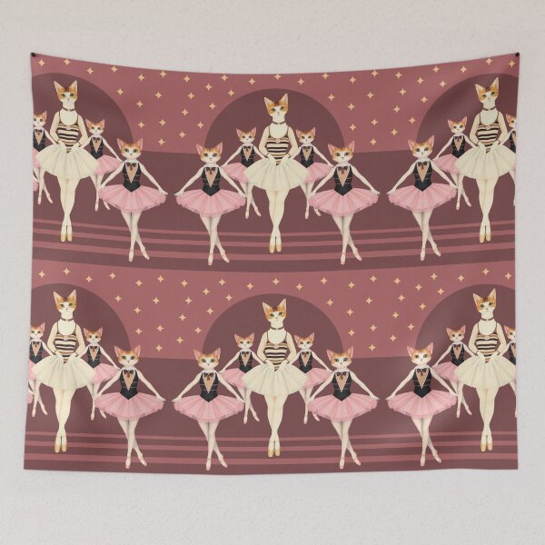 Item preview, Anthropomorphic Cat Ballerina Pattern | Ballet Lover designed and sold by UnhingedBird.