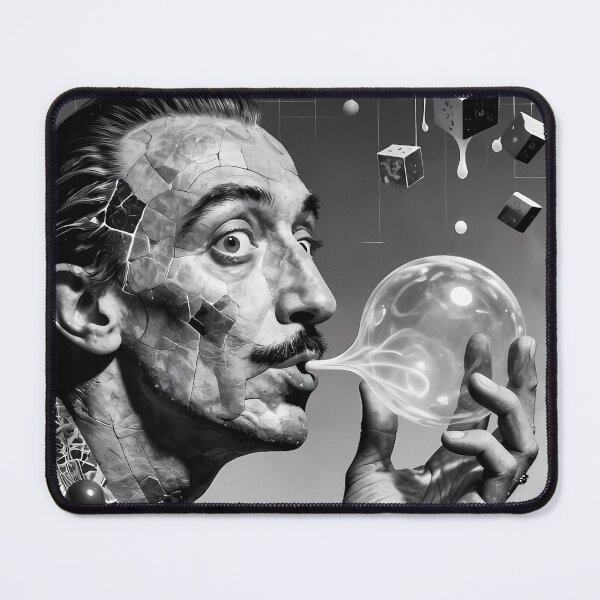 Item preview, Surreal Dreamer Blowing Bubble Beneath Melting Midnight Clocks designed and sold by ArtaFutura.