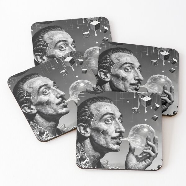 Item preview, Surreal Dreamer Blowing Bubble Beneath Melting Midnight Clocks designed and sold by ArtaFutura.
