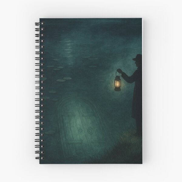 Item preview, Dark Academia Gothic Art | Lone Figure by Moonlit Lake | Moody Fanatsy Art designed and sold by yeeted17.