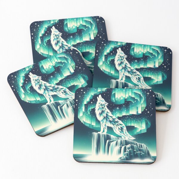 Item preview, Aurora Borealis and Wolf, Ai Generated Art   designed and sold by ACC .