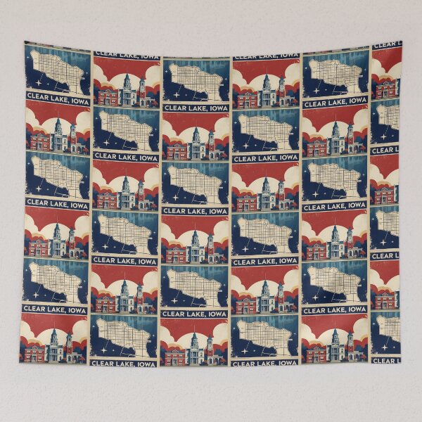 Item preview, Clear Lake Iowa 1950s USA Vintage Travel Tourism designed and sold by TravelersGems.