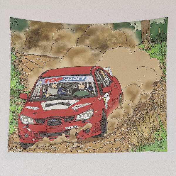 Item preview, Subaru Impreza Rally Car on gravel anime style designed and sold by Rally-Anime.