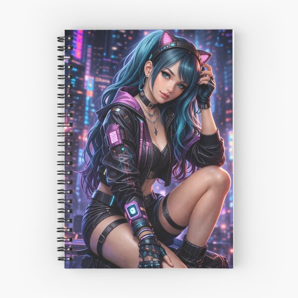 Item preview, Neon Interface Cat Girl Cyberpunk designed and sold by Bai Lesloy.