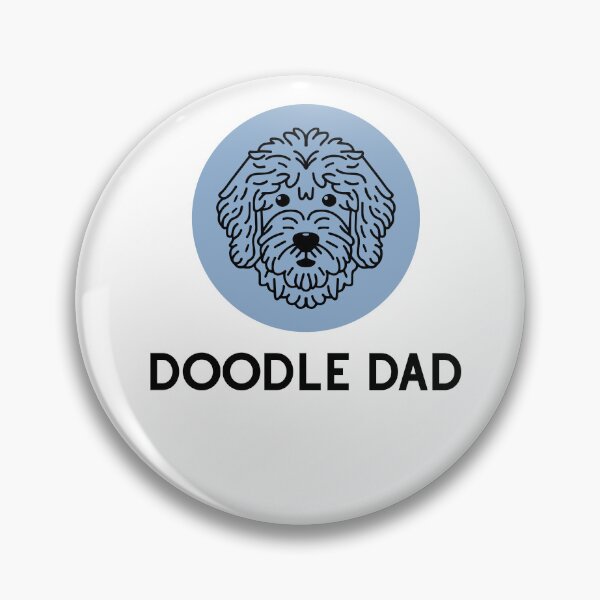 Item preview, Goldendoodle Cute Vector Line Art Doodle Dad blue navy designed and sold by PeriwinkleStone.