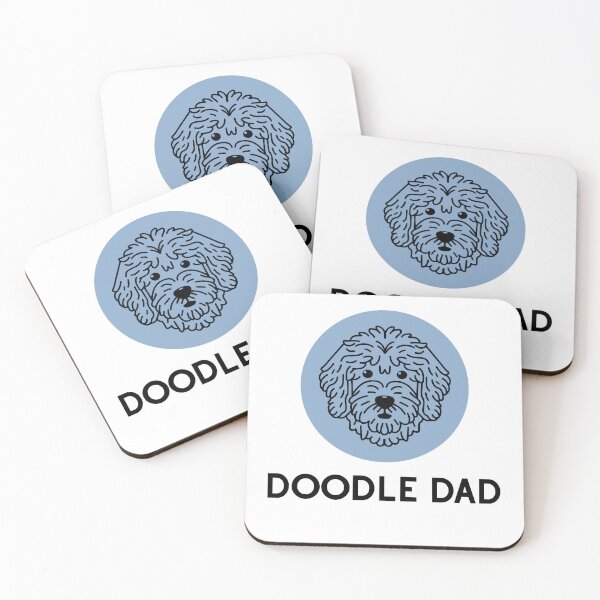Item preview, Goldendoodle Cute Vector Line Art Doodle Dad blue navy designed and sold by PeriwinkleStone.