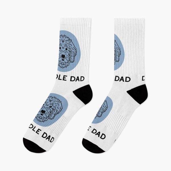 Item preview, Goldendoodle Cute Vector Line Art Doodle Dad blue navy designed and sold by PeriwinkleStone.
