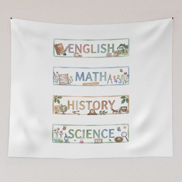 Item preview, Anne of Green Gables Watercolor English Math History Science Labels designed and sold by Fenay Designs.