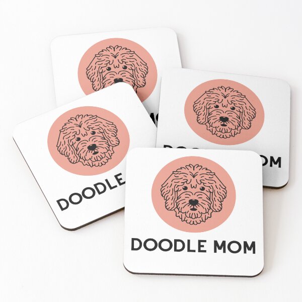 Item preview, Goldendoodle Cute Vector Line Art Doodle Mom Red designed and sold by PeriwinkleStone.