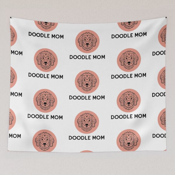 Item preview, Goldendoodle Cute Vector Line Art Doodle Mom Red designed and sold by PeriwinkleStone.
