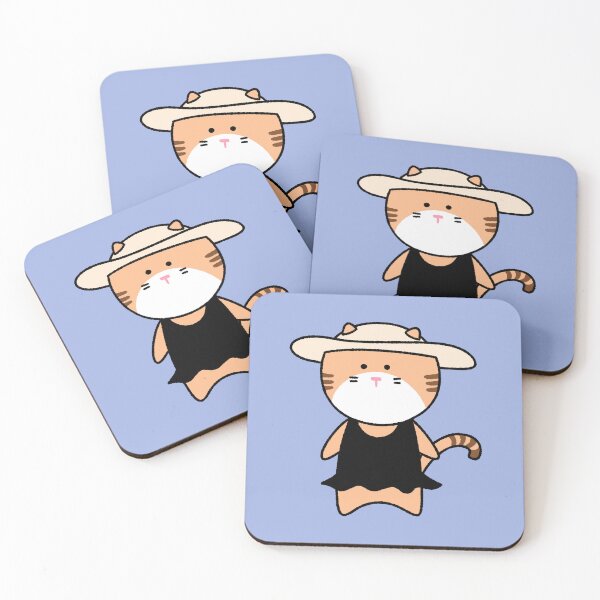 Item preview, Cute Ginger Tabby Cat in Black Dress and Sun Hat designed and sold by ubborn.