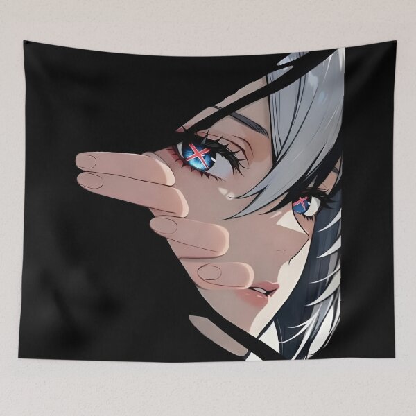 Item preview, Anime Aesthetic Girl Eye Glow Minimal Dark Art | Cyberpunk Manga Style Portrait designed and sold by Dyan4.
