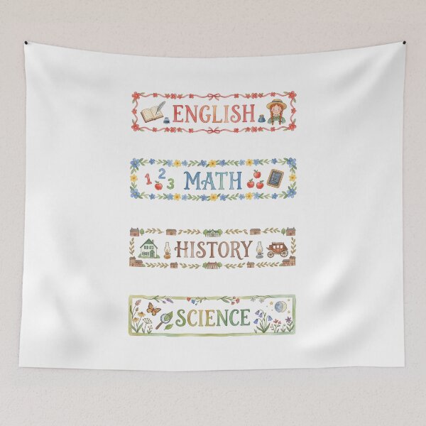 Item preview, Anne of Green Gables English Math History Science Subject Labels Shirt designed and sold by Fenay Designs.
