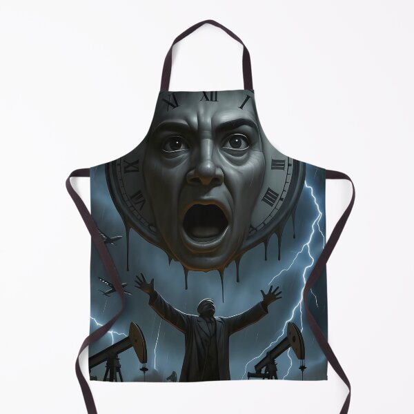 Item preview, Melting Clock Face Above Stormy Industrial Nightmare Scene designed and sold by ArtaFutura.