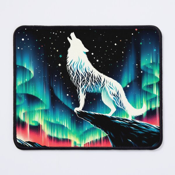 Item preview, Aurora Borealis and Wolf, Ai Generated Art   designed and sold by ACC .