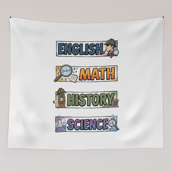 Item preview, Comic Sherlock Holmes English Math History Science Subject Labels Shirt designed and sold by Fenay Designs.
