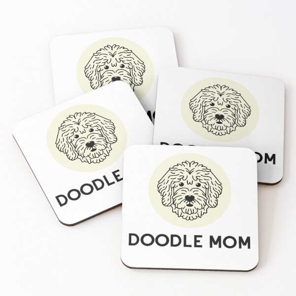 Item preview, Goldendoodle Cute Vector Line Art Doodle Mom cream beige designed and sold by PeriwinkleStone.