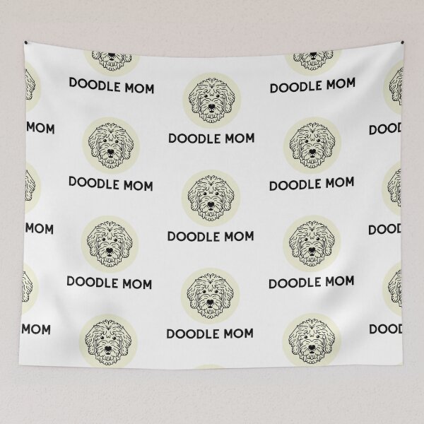 Item preview, Goldendoodle Cute Vector Line Art Doodle Mom cream beige designed and sold by PeriwinkleStone.