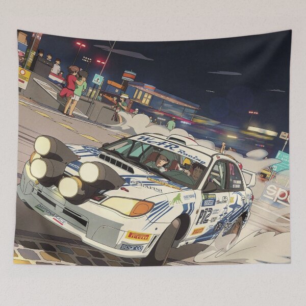 Item preview, Subaru Impreza Rally Car on tarmac anime style designed and sold by Rally-Anime.