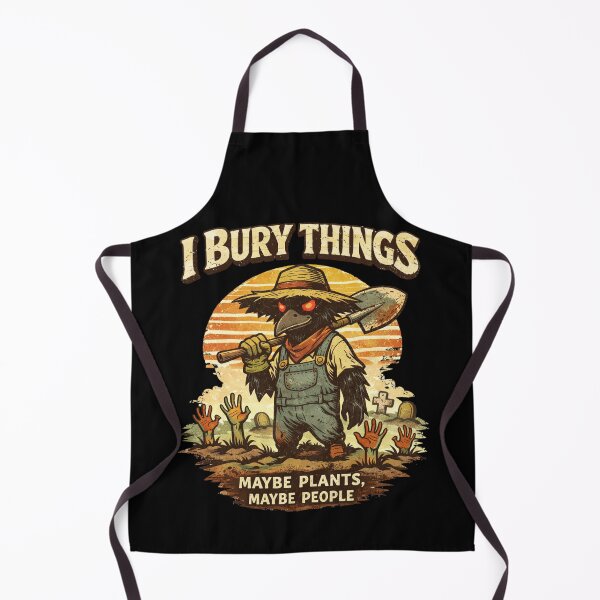 Item preview, I Bury Things – Maybe Plants Maybe People | Dark Humor Crow Farmer Retro Design designed and sold by FrameFlow.