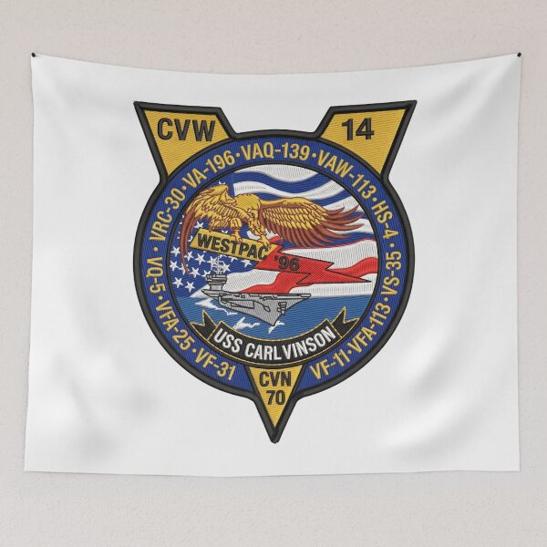 Item preview, USS Carl Vinson CVW-14 Westpac '96 Deployment Commemorative Patch designed and sold by CharlieDesings.