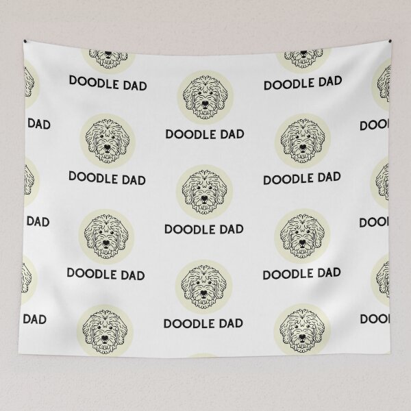 Item preview, Goldendoodle Cute Vector Line Art Doodle Dad cream beige designed and sold by PeriwinkleStone.