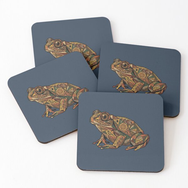 Item preview, Frog with Snake and Sun Patterns – Shamanic Art for Reptile Lovers designed and sold by bsbd-action.