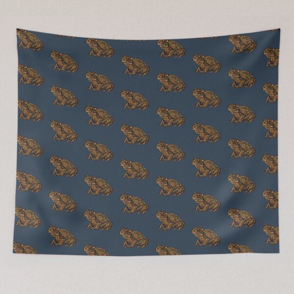 Item preview, Frog with Snake and Sun Patterns – Shamanic Art for Reptile Lovers designed and sold by bsbd-action.