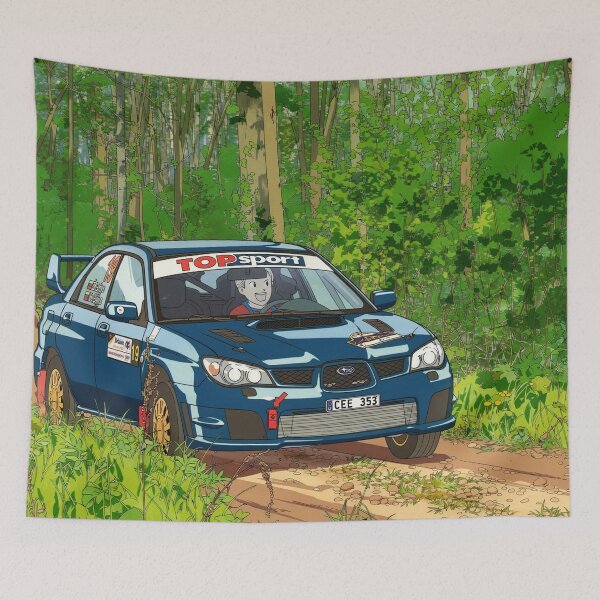 Item preview, Subaru Impreza Rally Car on gravel anime style designed and sold by Rally-Anime.