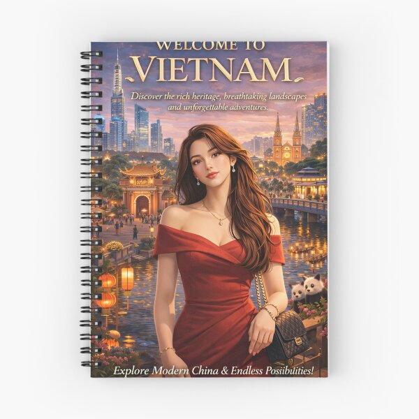 Item preview, Welcome to Vietnam – Night City Luxury Travel Poster | Saigon Skyline & Cultural Aesthetic Illustration designed and sold by Inkora-Art.