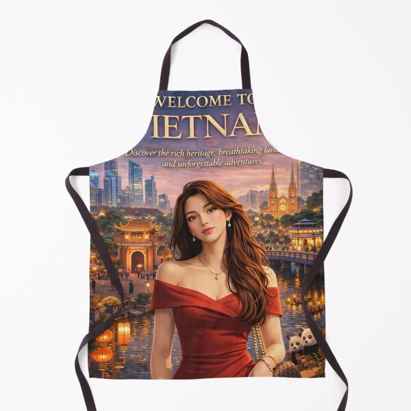 Item preview, Welcome to Vietnam – Night City Luxury Travel Poster | Saigon Skyline & Cultural Aesthetic Illustration designed and sold by Inkora-Art.