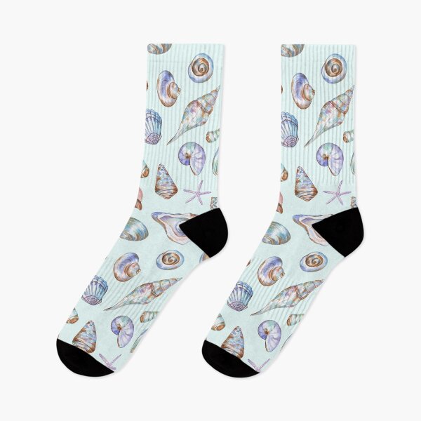 Item preview, Beautiful Seashell Pattern on Pastel Blue designed and sold by Flowersforbear.