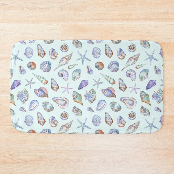 Item preview, Beautiful Seashell Pattern on Pastel Blue designed and sold by Flowersforbear.