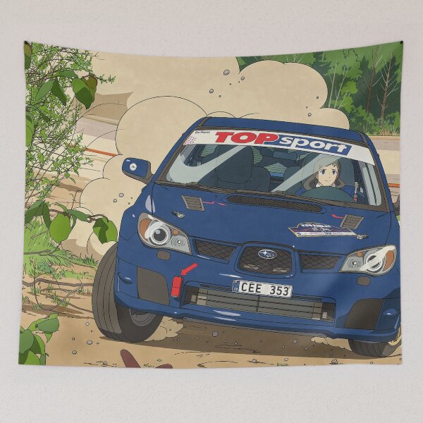 Item preview, Subaru Impreza Rally Car on gravel anime style designed and sold by Rally-Anime.
