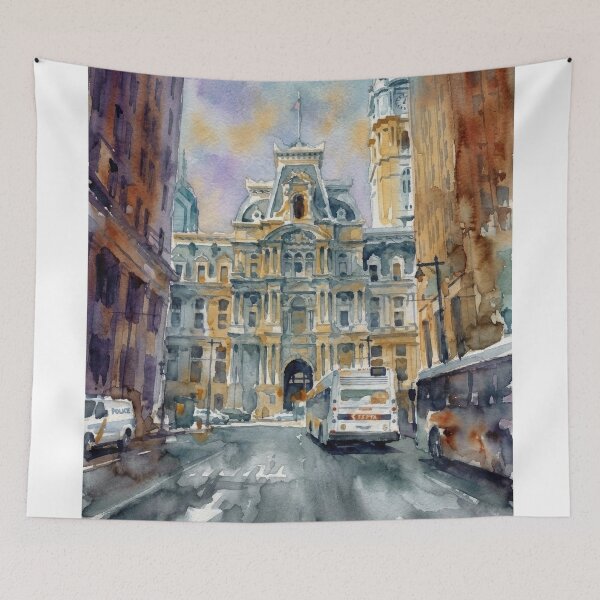 Item preview, Philadelphia City Hall Urban Watercolor designed and sold by caracatita75.
