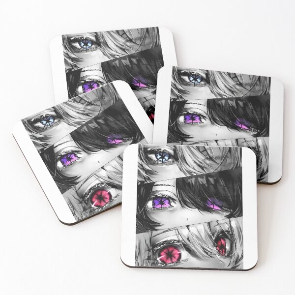 Aperçu de l'œuvre Collage d'yeux d'anime – Esthétique manga à effet néon (Bleu Violet Rouge) créée et vendue par Dyan4.