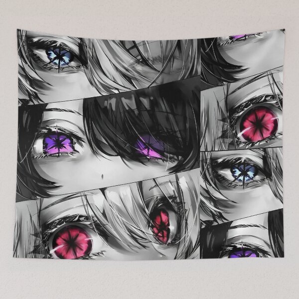 Artikelvorschau, Anime-Augen-Collage – Neon-Glow-Manga-Ästhetik (Blau, Lila, Rot) entworfen und verkauft von Dyan4.