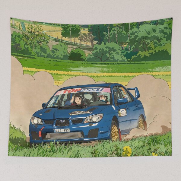 Item preview, Subaru Impreza Rally Car on gravel anime style designed and sold by Rally-Anime.