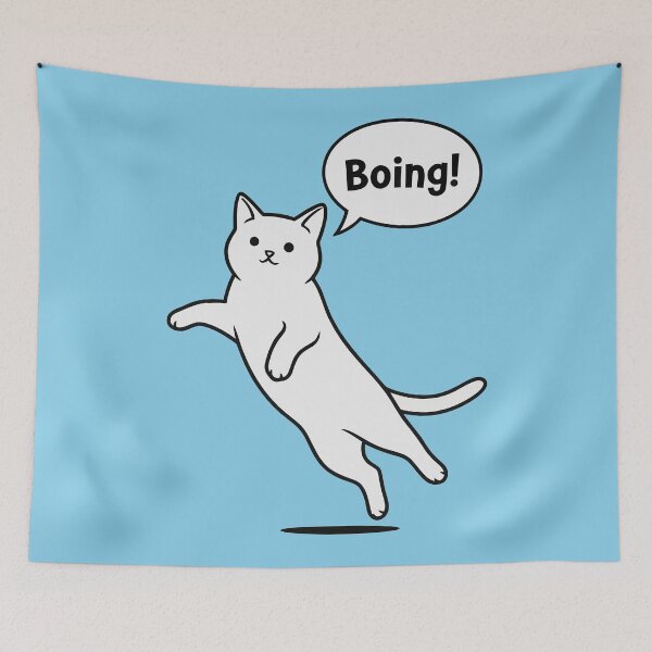 Item preview, Minimalist Jumping White Cat designed and sold by Amir Faysal.