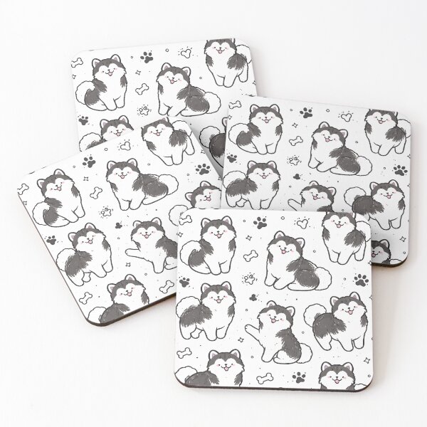 Item preview, Kawaii Alaskan Malamute Pattern – Cute Fluffy Dog Design designed and sold by blankTeeShirt.
