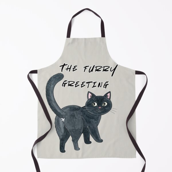 Item preview, Fluffy greetings, black cat designed and sold by LiskoDesign.
