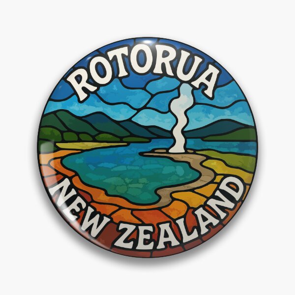 Item preview, Rotorua New Zealand Stained Glass Art Travel designed and sold by TomFrontierArt.