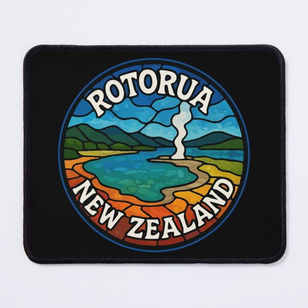 Item preview, Rotorua New Zealand Stained Glass Art Travel designed and sold by TomFrontierArt.