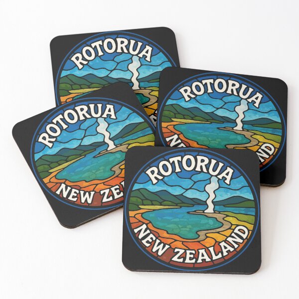 Item preview, Rotorua New Zealand Stained Glass Art Travel designed and sold by TomFrontierArt.