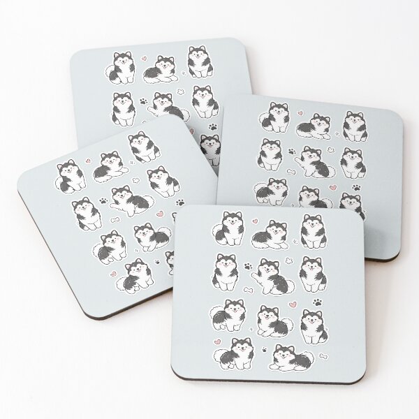 Item preview, Kawaii Alaskan Malamute Sticker Pack – Cute Fluffy Puppy Collection designed and sold by blankTeeShirt.