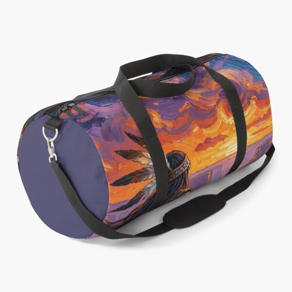 Item preview, Lone Shaman on a windswept cliff overlooking a mystic canyon at dusk designed and sold by FotoworldEdel.