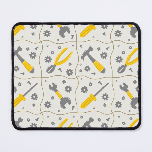 Item preview, Off white builder tools toolbox construction repeat seamless pattern designed and sold by ButterflyKissCollab.
